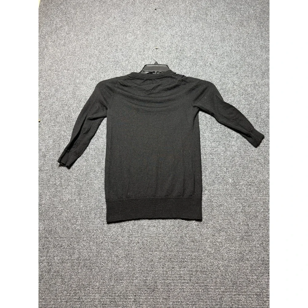 J.Crew Sweater Women XS Black Excellent Lightweight Crewneck 3/4 Sleeve